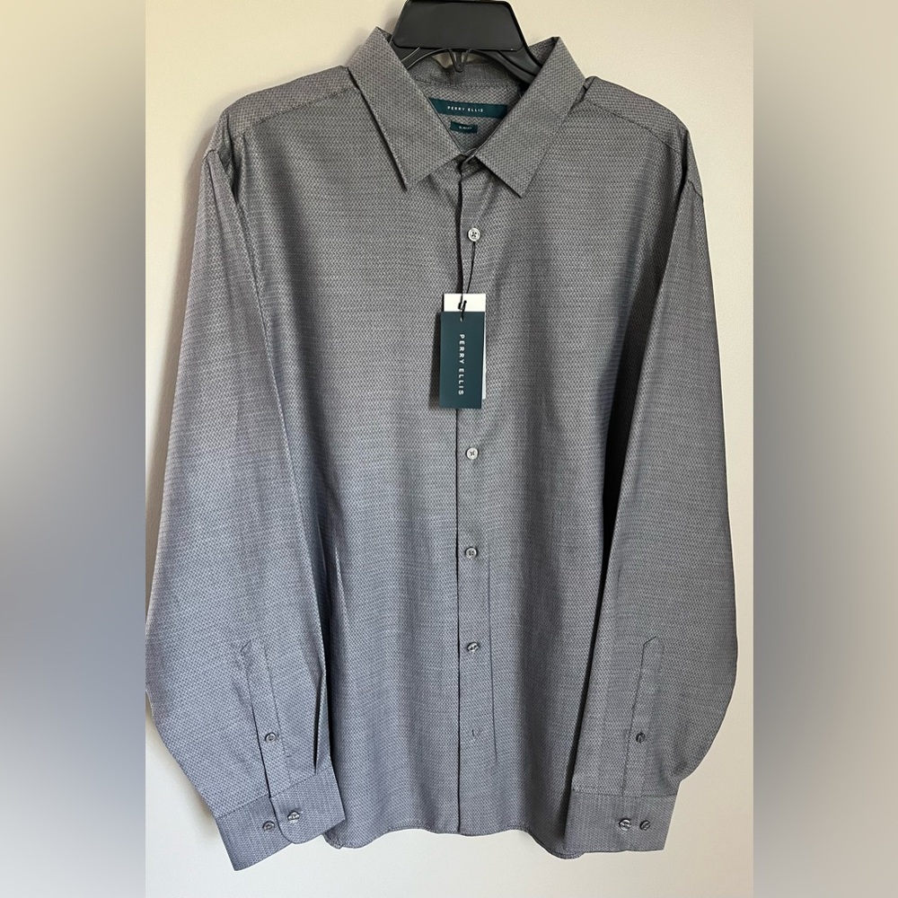Mens Perry Ellis Slimfit Dress Shirt